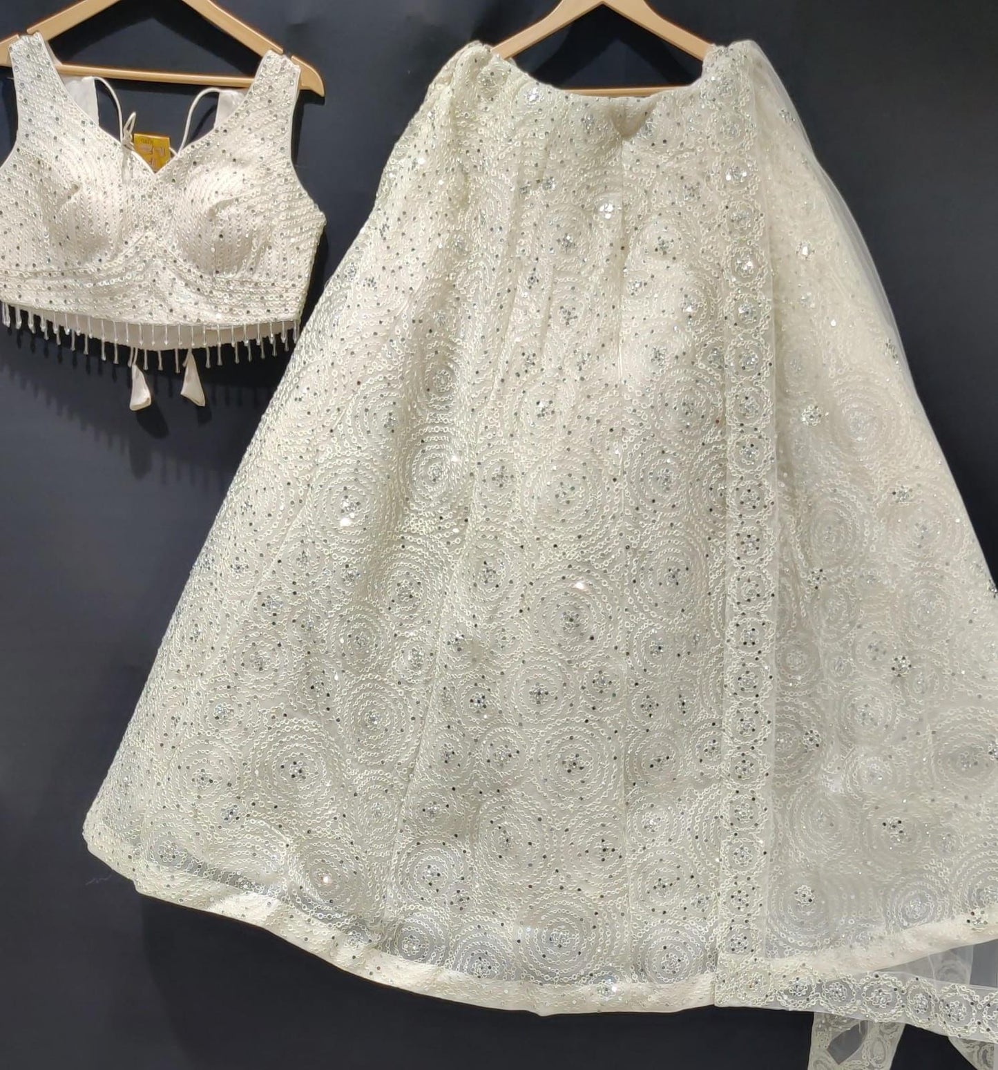 White lehenga