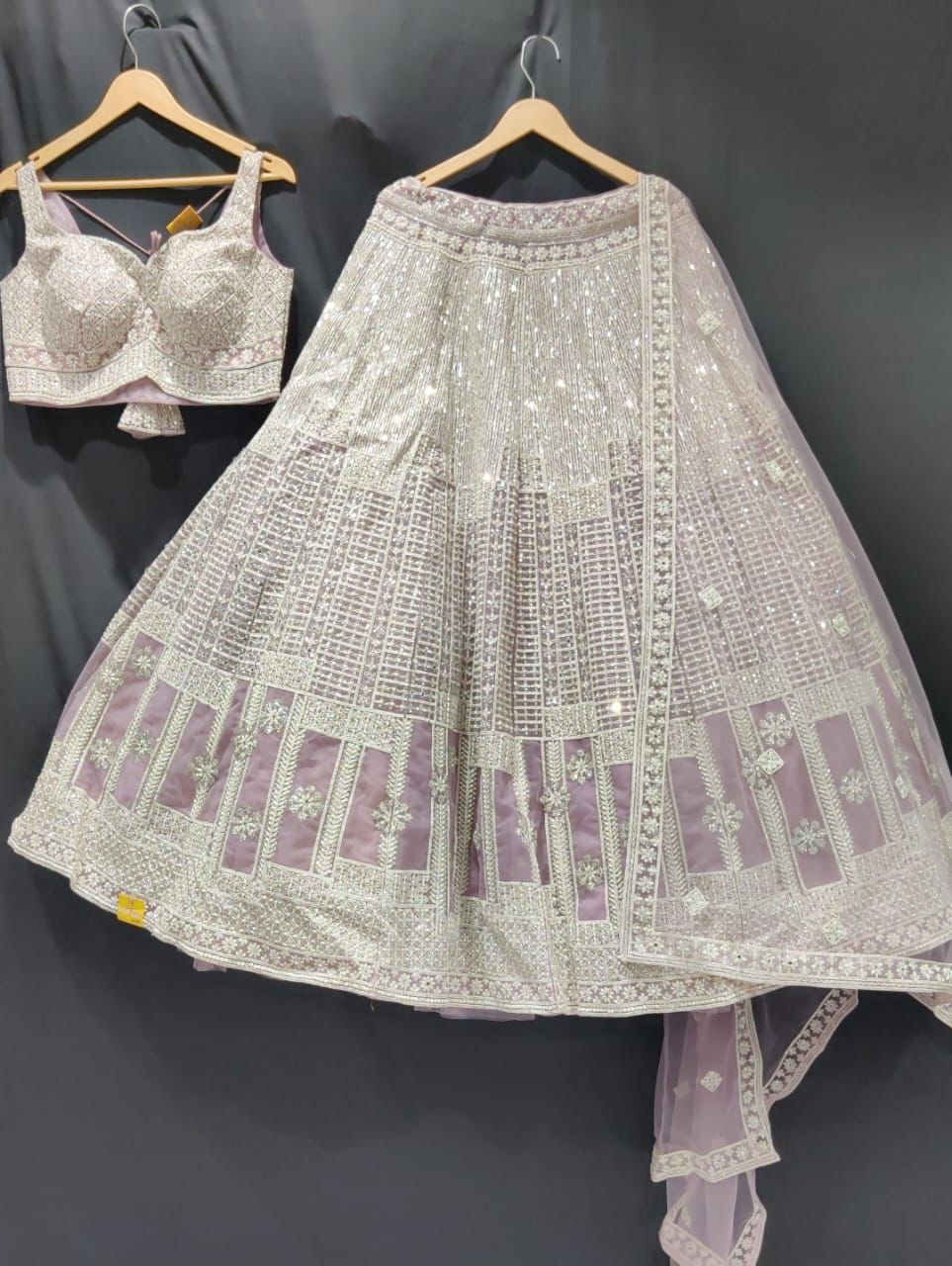 Pale pink designed lehenga