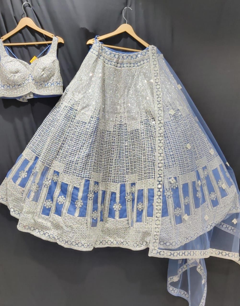 Royal blue designed lehenga