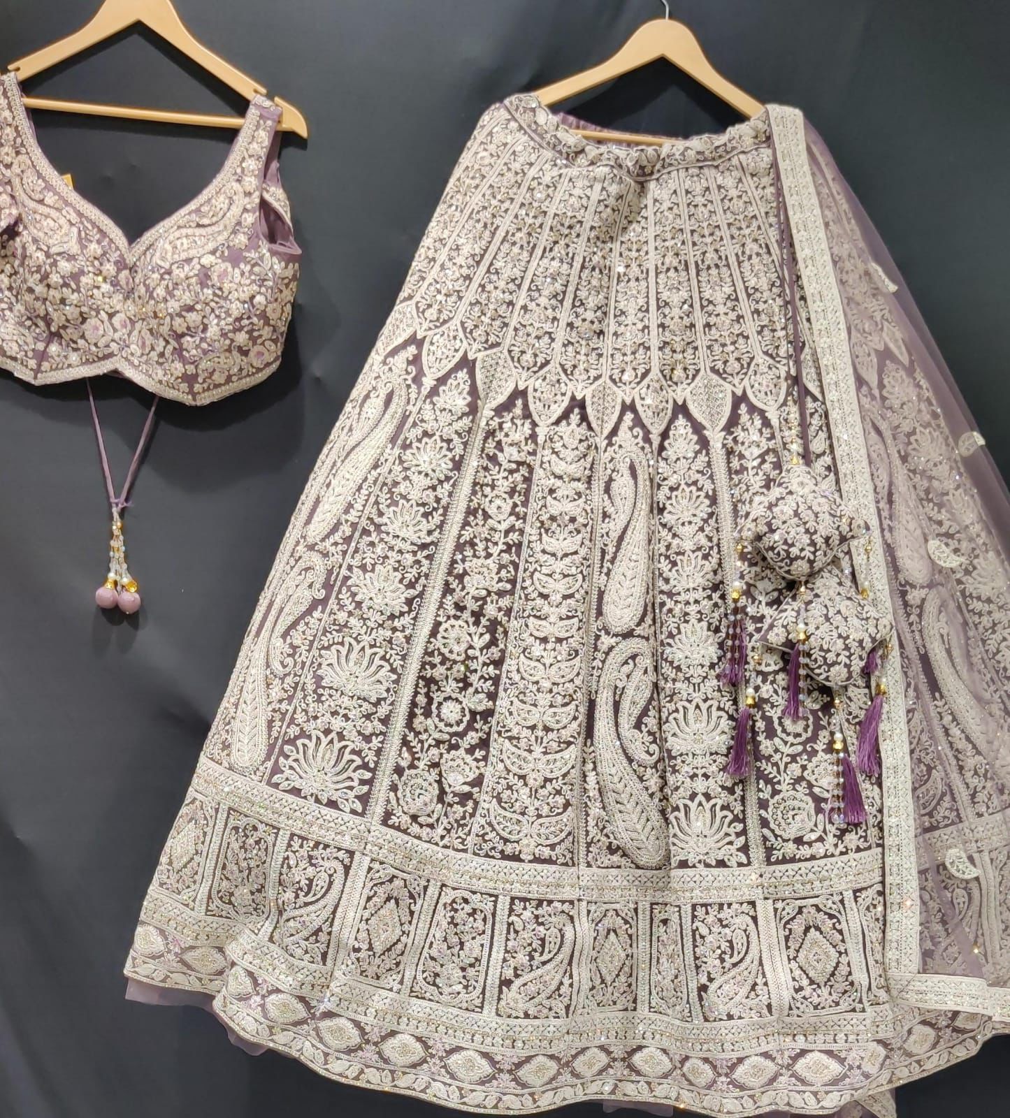 Wine color lehenga